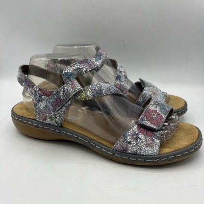 Rieker Regina 659C7 Women Sandals Size 8.5 - 9 Adjustable Strap Multicolor