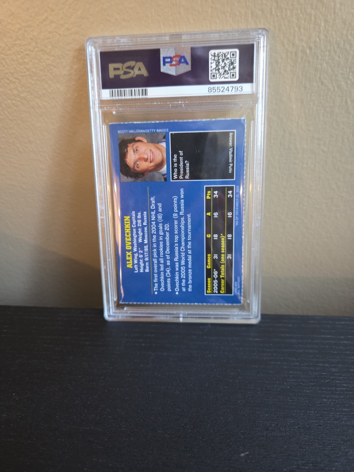 2006 SI for Kids- Alexander Ovechkin- PSA 8 Rookie, Washington Caps #33 Series 4 view 4