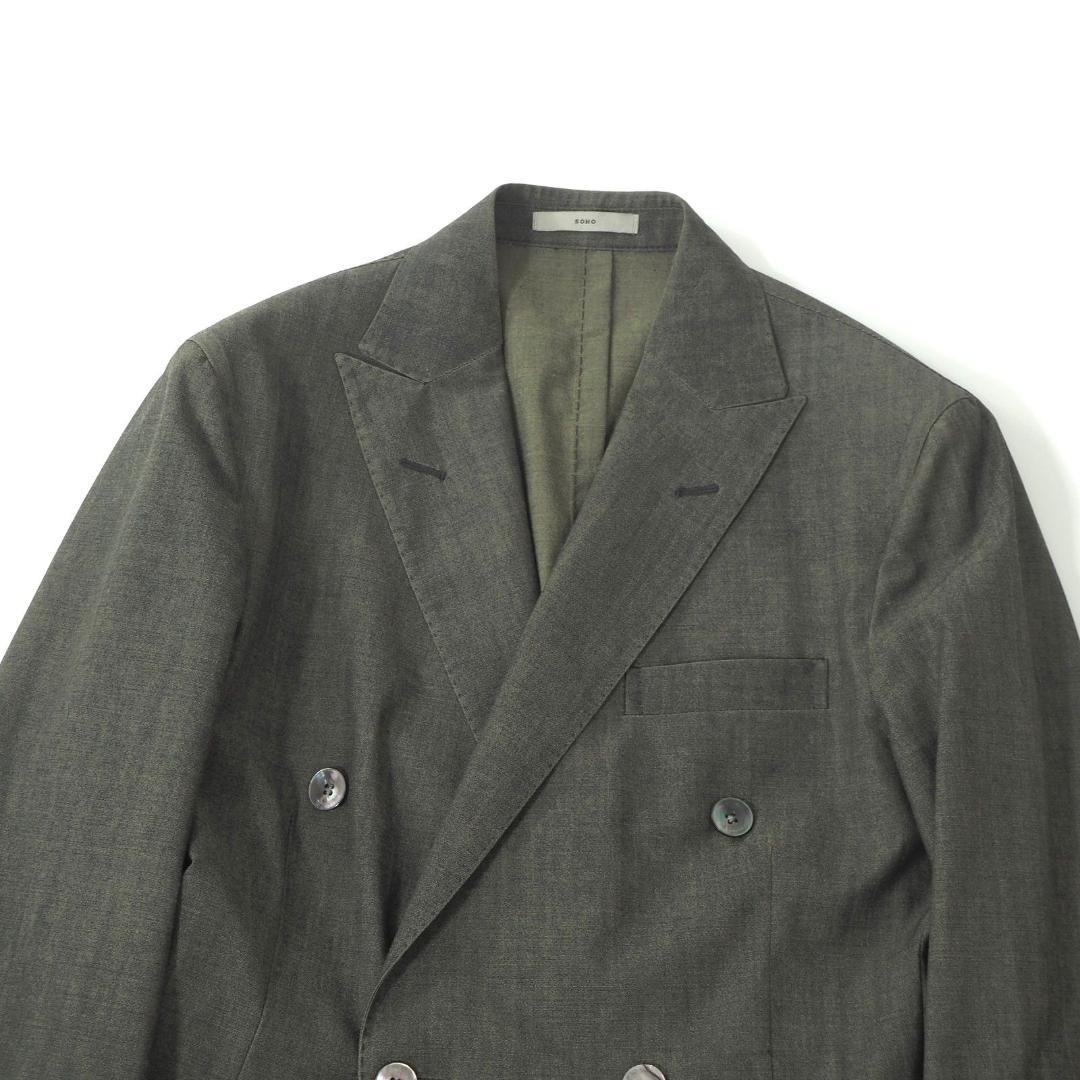 BOGLIOLI Double-Breasted Suit 44 Brown Virgin Wool Men's 6-ZA020 image 2