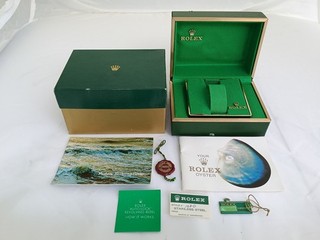 Authentic Rolex Submariner Green Watch Box W/Outer Box Booklets Tags 1680 NR