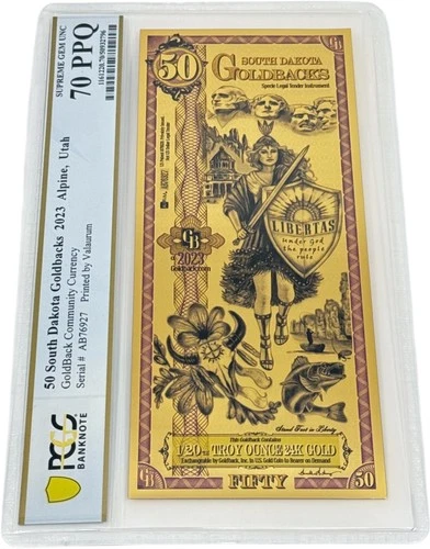 2023 South Dakota 50 Goldback PCGS 70 *ALPHA SERIES* (Libertas, Liberty)