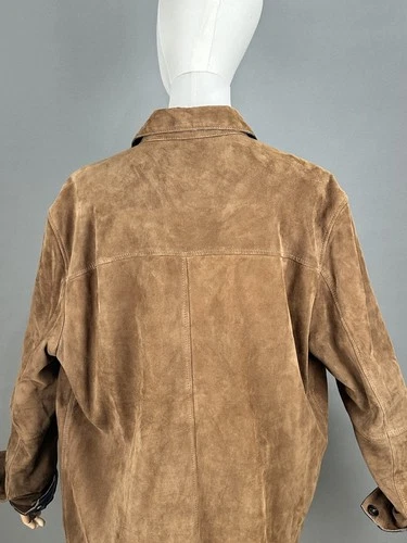 Johnnie-O Top Shelf Genuine Suede Leather Jacket Brown Size L image 7