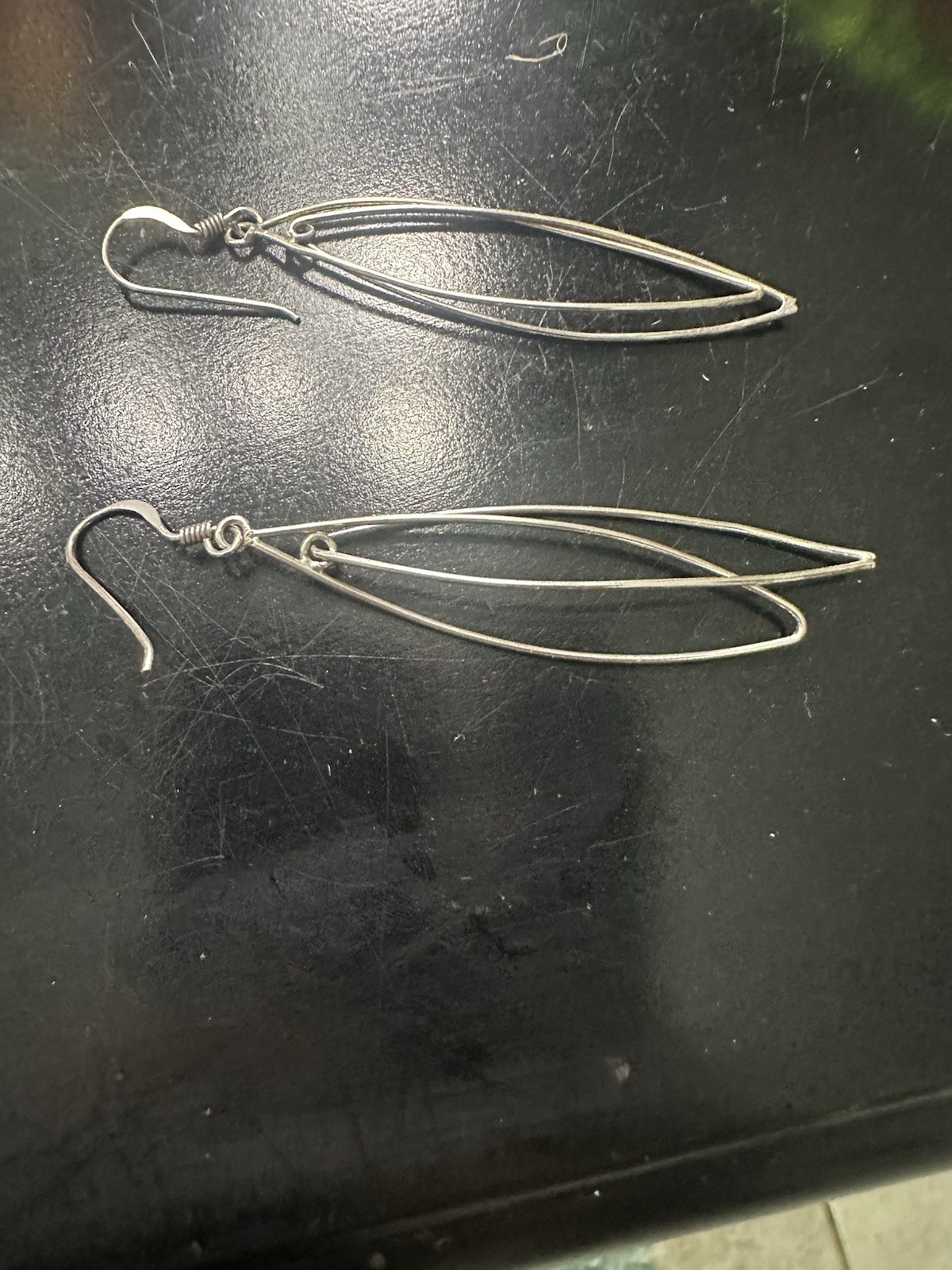 Delicate Double-Leaf Drop Earrings - Silver 925 s… - image 3