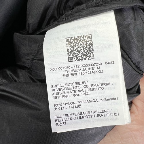 Arcteryx Thorium Jacket Mens 2XL Black Puffer Goose Down Hiking Outdoors - Picture 7 of 8