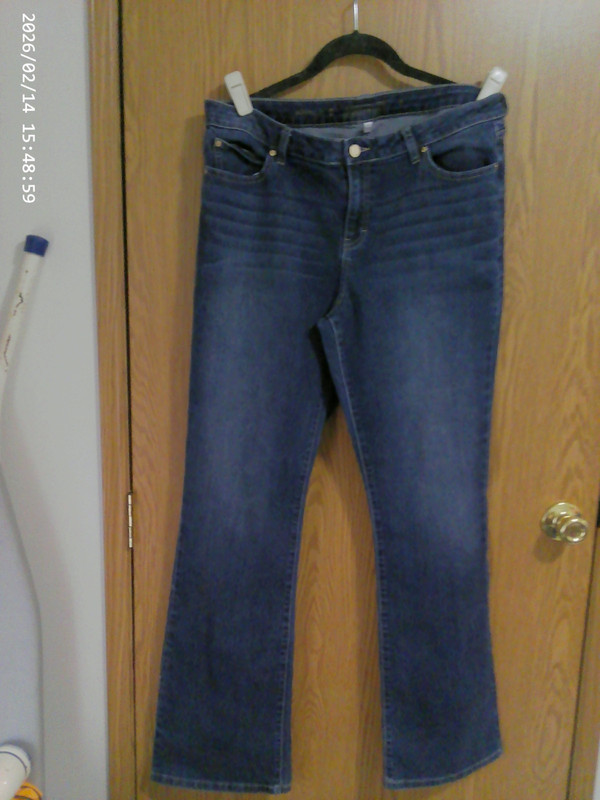 Jennifer Lopez Bootcut Medium Denim Blue Stretch Jeans W/Pockets Size 14 X 32