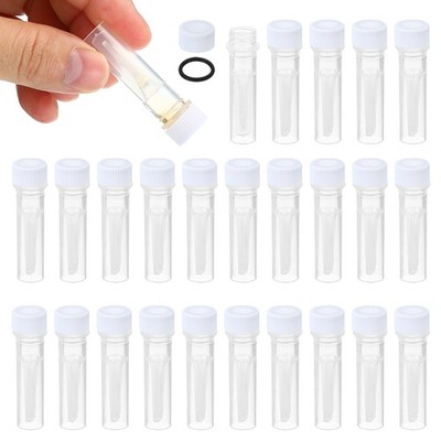 0.5ml Plastic Cryogenic Vial 25Pcs Self Standing Cryogenic Test Tube, White Cap