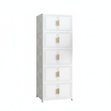 Foldable Storage Cabinet Large Capacity Stackable Organizer Bin Attracting