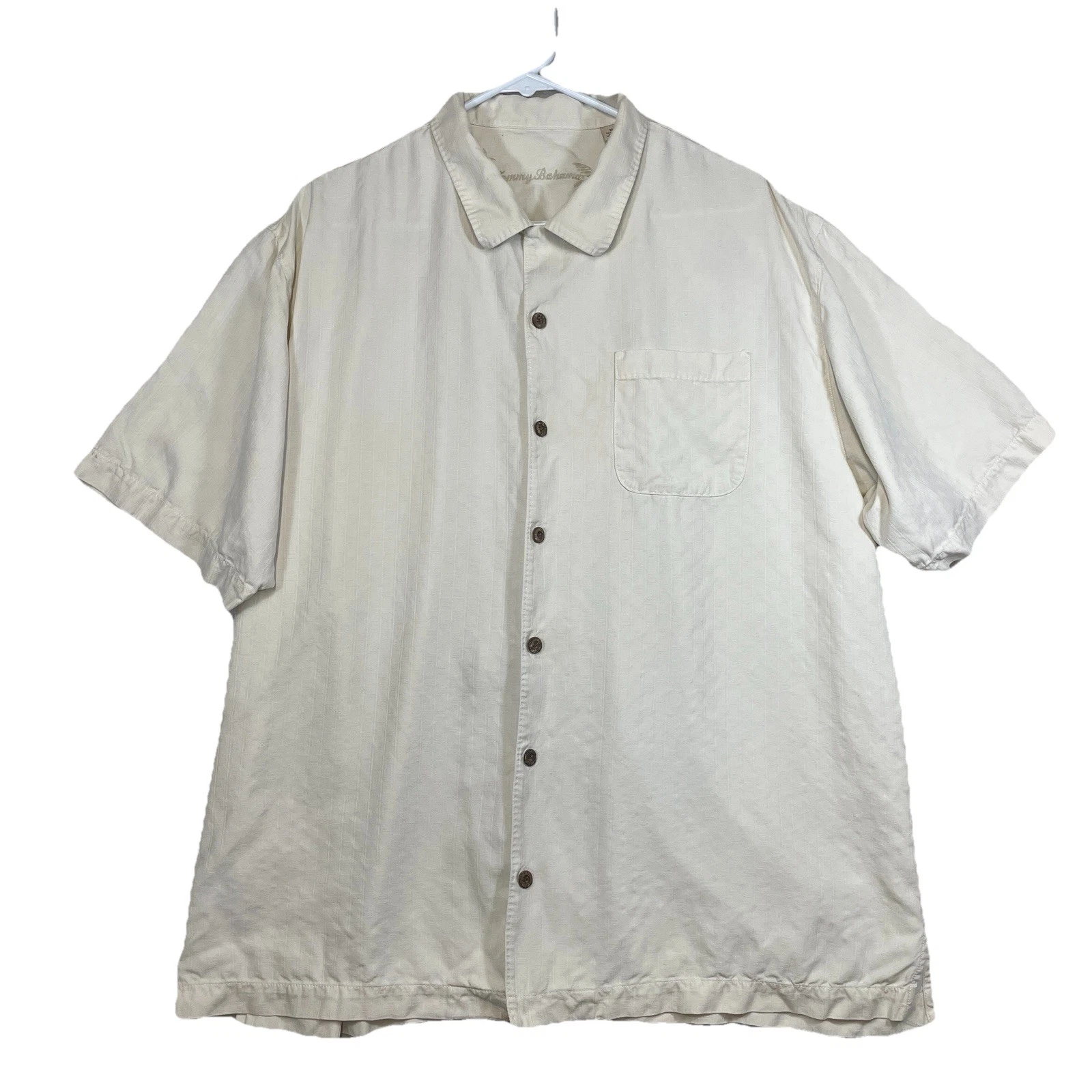 Tommy Bahama Men’s XL 100% Silk Button Up Shirt Pocket Comfortable
