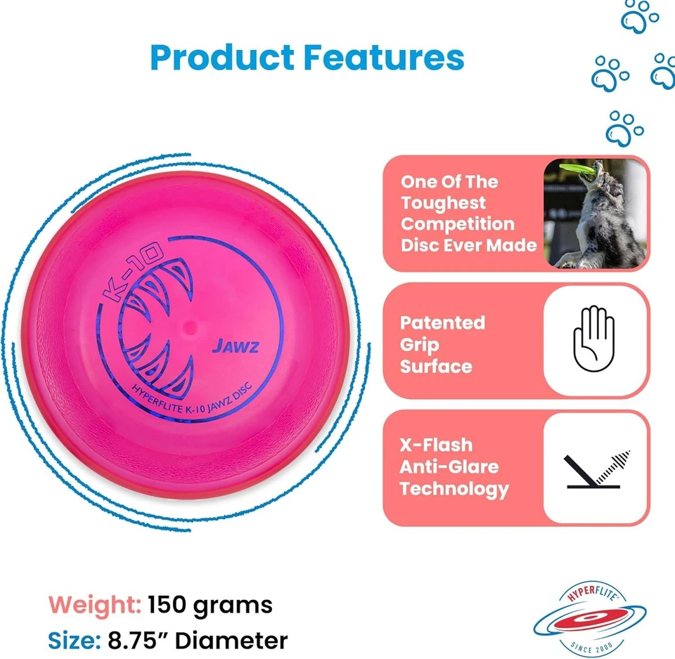 Розовый диск для собак 8,75 дюйма игрушка для извлечения на открытом воздухе устойчивая к проколам для всех пород - Изображение 4 из 4