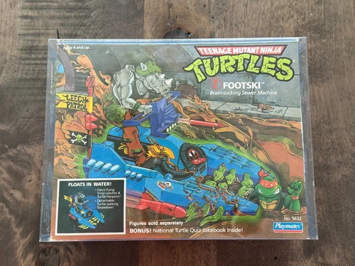 Vintage 1989 Teenage Mutant Ninja Turtles Footski, Playmates, Sealed & New, Case