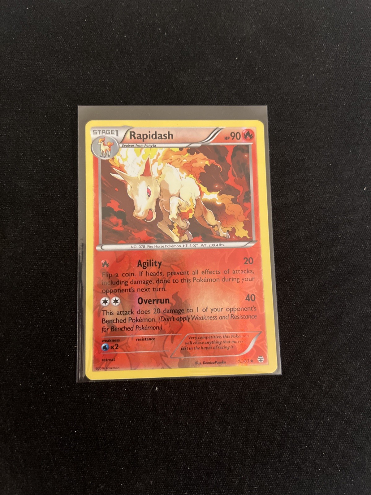2016 Pokemon TCG Rapidash 15/83 Generations Reverse Holo LP-NM