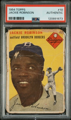 1954 Topps JACKIE ROBINSON #10 PSA AUTHENTIC