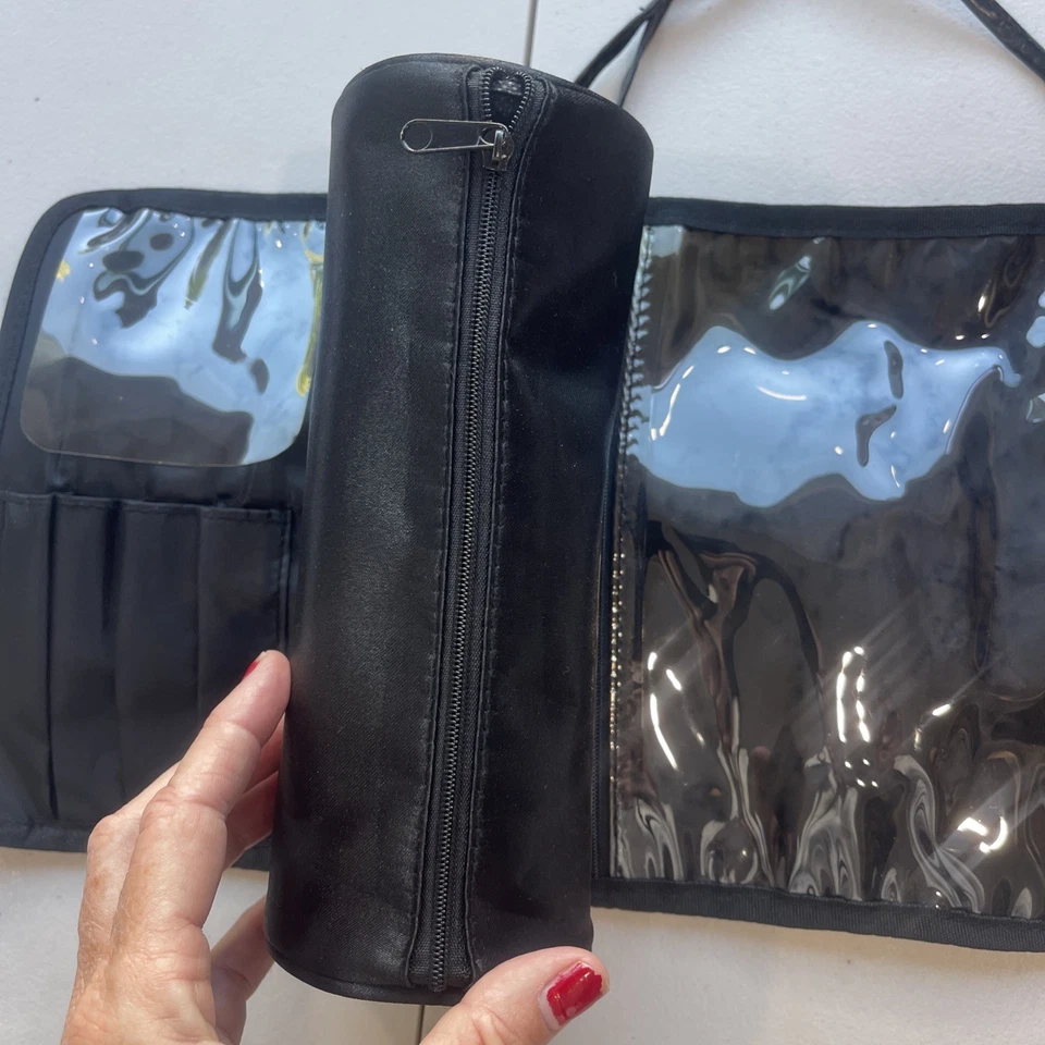 Bolsa de viaje de almacenamiento de brochas de maquillaje enrollables Smash Box bolsas con cremallera acolchadas negras NUEVO Foto 4 de 4