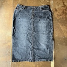Zana Di Vintage Low Rise Button Fly Dark Wash Denim Maxi Skirt Plus Size 22 40w