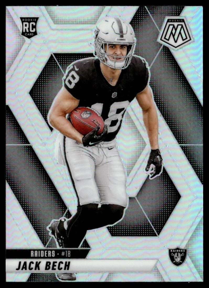 2025 Mosaic Silver Prizms Jack Bech Rookie Las Vegas Raiders #349