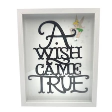Tinkerbell A Wish Came True White Shadow Box Disney Decor baby room engagement