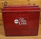 Vintage 1960s Coca-Cola Metal Cooler "Things Go Better with Coke" Soda Made USA