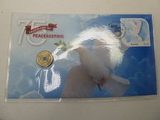 75TH ANNIVERSARY PEACEKEEPERS COLLECTORS $2 COIN AND STAMPED ENVELOPE CARD