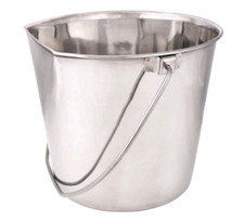 Stainless steel flat sided pet bucket portable bucket pail