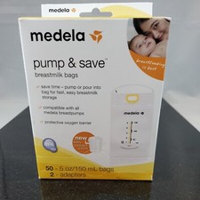 Medela Pump and Save Clear Breast Milk Bags, 50 Count 87234 Sealed 
