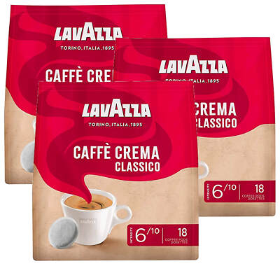 3x 18 Kaffee Pads Lavazza Crema Classico Stärke: 7/10 rundes & intensives Aroma
