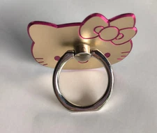 SANRIO Hello Kitty Ring Phone Tablet Stand Holder 360 Universal GOLD PINK NEW
