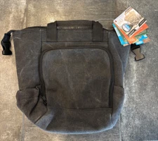 New with Tags Glacier Trails Insulated Cooler Bag Backpack Grey Canvas Pattern