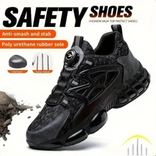 Men Women Work Safety Shoes Steel Toe Boots Indestructible Sneakers Lace Free US