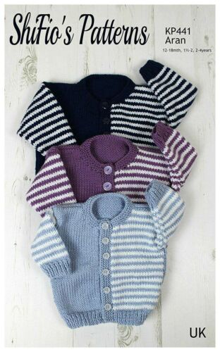 Knitting Pattern for Childs Cardigan, Aran, 12-18mths, 1.5 -2yrs, 2-4yrs KP441 - Picture 1 of 7