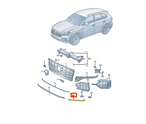 Moulure inférieure de pare-chocs avant droit pour VW Touareg CR7 760853254A9B9