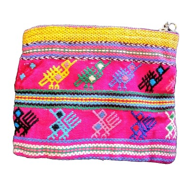 Embroidered Multi Color Handbag Pink Blue Green Yellow White Black