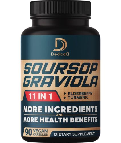 Soursop Graviola Capsules - 3 Months Supply - 9450mg Per Serving - 11 Herbs E...