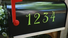 Mailbox Magnet (Partial Cover) Address Numbers Green  Black Mail Box Set of 4