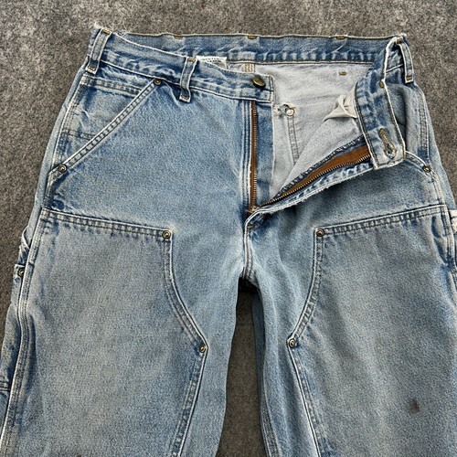 Carhartt Jeans Mens 32x30 Blue Loose Original Fit Double Knee Carpenter Workwear