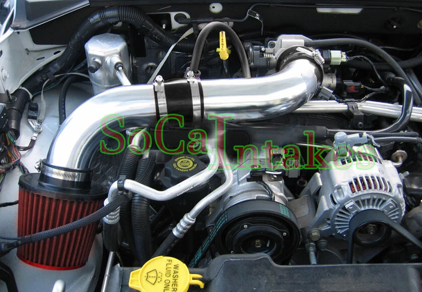 Полностью черный с покрытием 2шт воздухозаборник набор и фильтр для 2000-2002 Dodge Durango 4,7 л V8 - Изображение 2 из 2