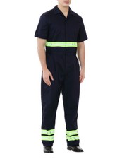 Men's Reflective Mechanic Jumpsuit Tall Coverall Visibility Protective Work Gear
