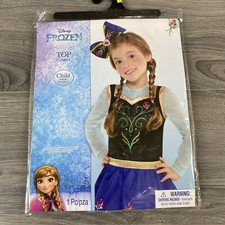 Disney Frozen Girls Anna Costume Top Halloween Dress Up Child Small 4-6 New