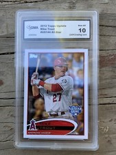 2012 Topps #144 Mike Trout All-Star Baseball Card Angels Graded GMA Gem Mint 10 