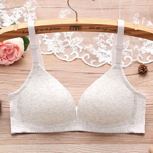 1/2 Pcs Summer Girl Thin Style Gathering 3/4 Cup Underwear Cotton Bra Women - Picture 12 of 13