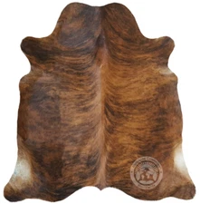 Brindle Genuine Cowhide Rug - Size 6x7’ - Top Quality
