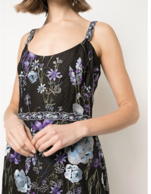 sachin and babi light blue dress Marchesa Notte - Tiered Embroidered Floral-Print Organza Gown - Blue