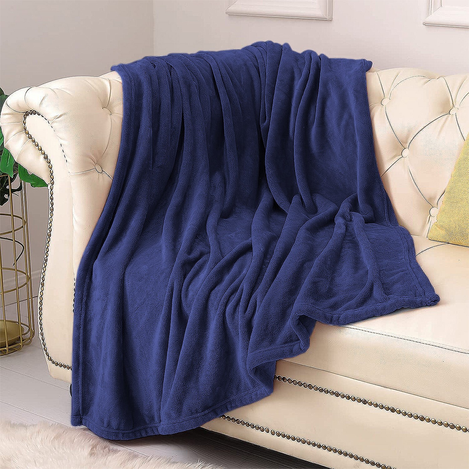 Teddy Fleece Throw Silentnight Blanket Navy Super Soft Plush Cosy Over Bed Sofa eBay