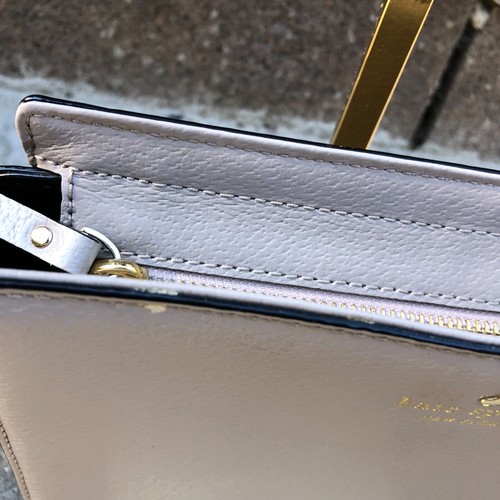 Borsa a tracolla Kate Spade Grand Street Colorblock Hayden in pelle grigia nera - Foto 13 di 13