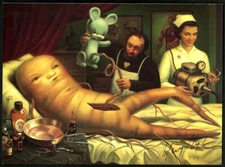 Mark Ryden SIGNED 1994 The Birth Postcard Print PSA/DNA AUTOGRAPHED Carrot Bunny