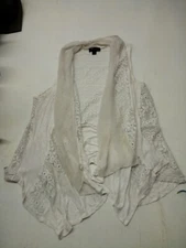 Cream / Ivory Sleeveless Tank AB Studio Top / Women's Size L / Lined / Crochet