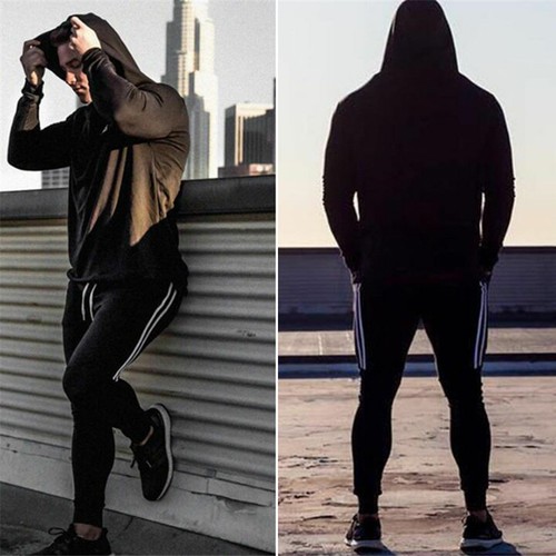 Pantalones Largos De Chándal Hip Hop Para Hombres Moda Deportivo A Rayas Casual - Bild 5 von 8