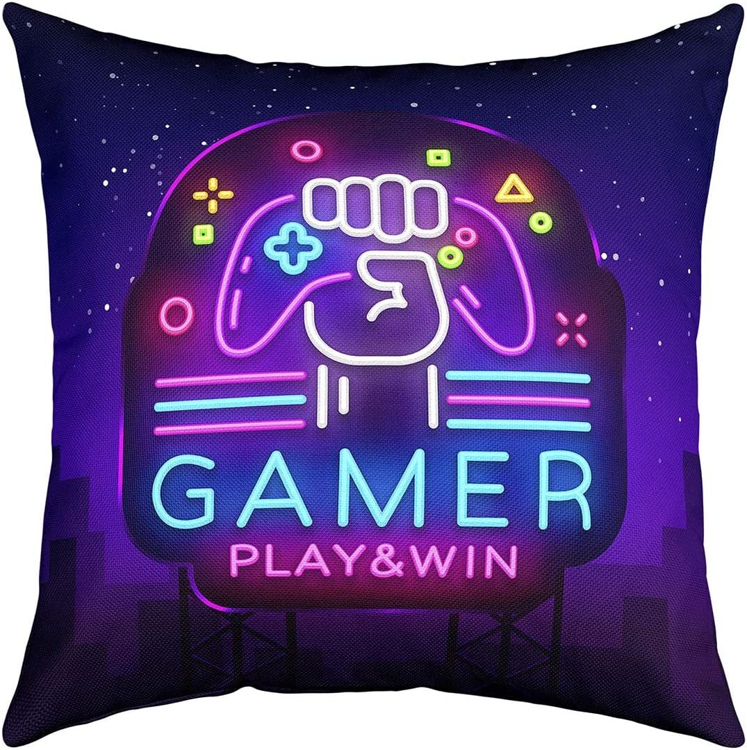 Gamer Cushion Covers Video Game Cushions Cases Sofa Bed Gaming Pillowcase Gift eBay