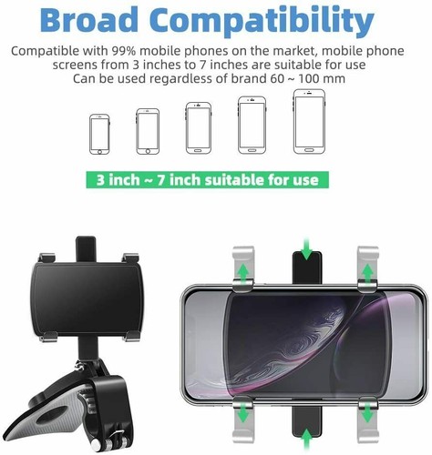 360° Rotation Car Phone Mount Holder Stand For Cell Phone Samsung Galaxy iPhone - 第 6/40 張圖片