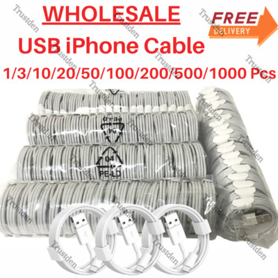 For iPhone 6 7 8 Plus X XR 11 12 13 14 Pro Max USB Charger Cable Cord Wholesale