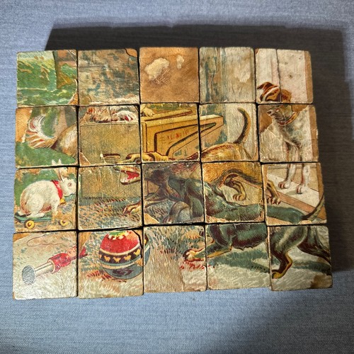 Vintage 6-seitiges westdeutsches Holzpuzzle mit Zigarrenkiste - Bild 5 von 9